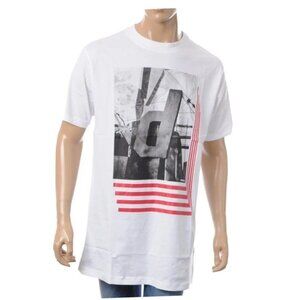 $58 Diesel Men's T-Lucas AA T-Shirt Long Fit White Short Sleeves Size L